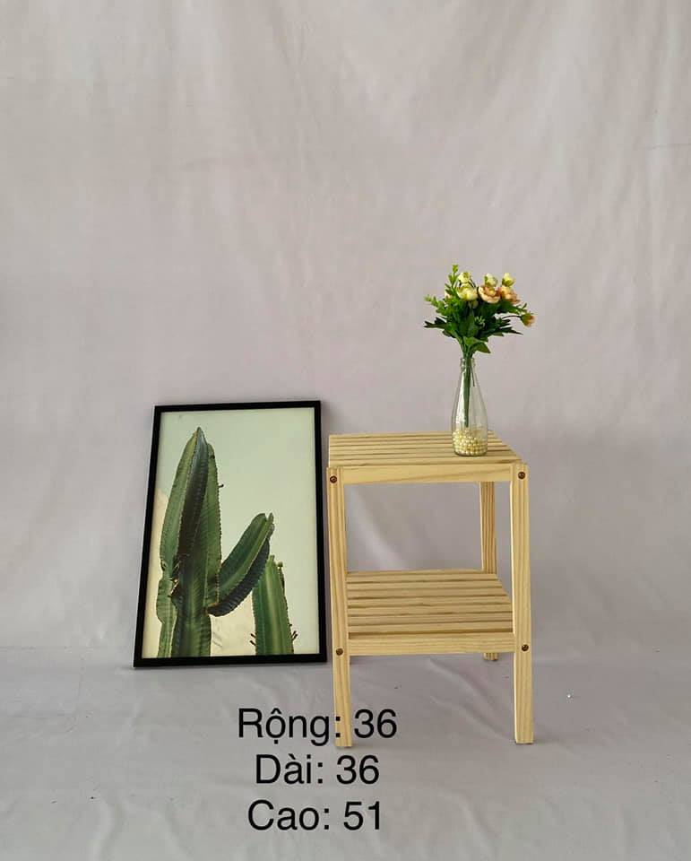 Kệ gỗ đầu giường, tap gỗ vuông , kệ gỗ thông đầu giường