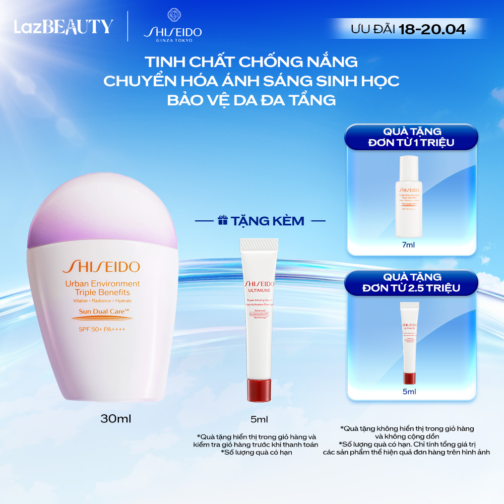 Sữa chống nắng dưỡng da Shiseido Urban Environment Triple Beauty Suncare EmulsionSPF50+ PA++++ 30ml