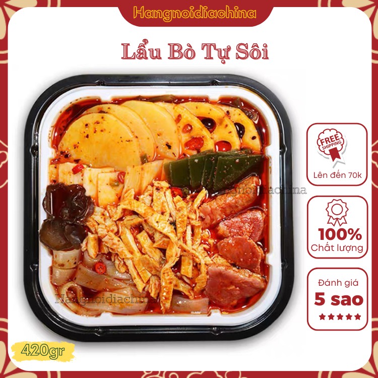 Lẩu bò tự sôi trùng khánh - cơm tự sôi !