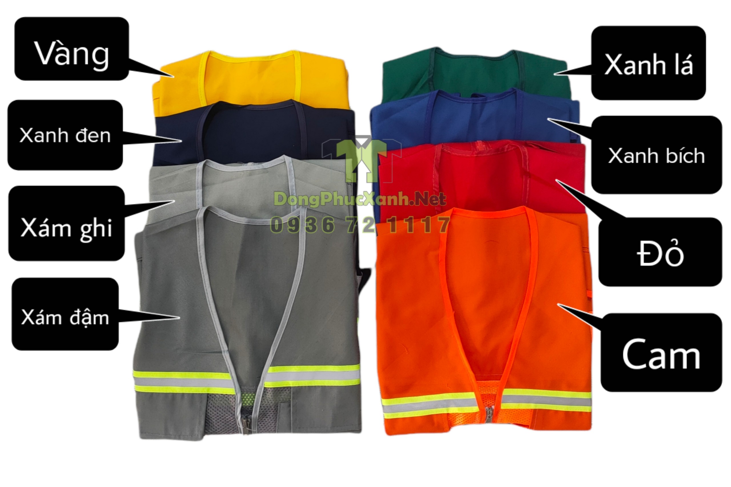 Áo gile bảo hộ lao động Áo bảo hộ lao động gile công trình phản quang Áo Gile kaki Áo phản quang 4 túi- Áo gile xây dựng