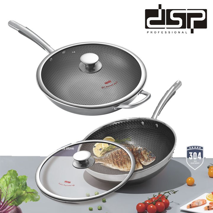 Chảo chống dính lòng sâu inox 304 cao cấp nhãn hiệu DSP CS004