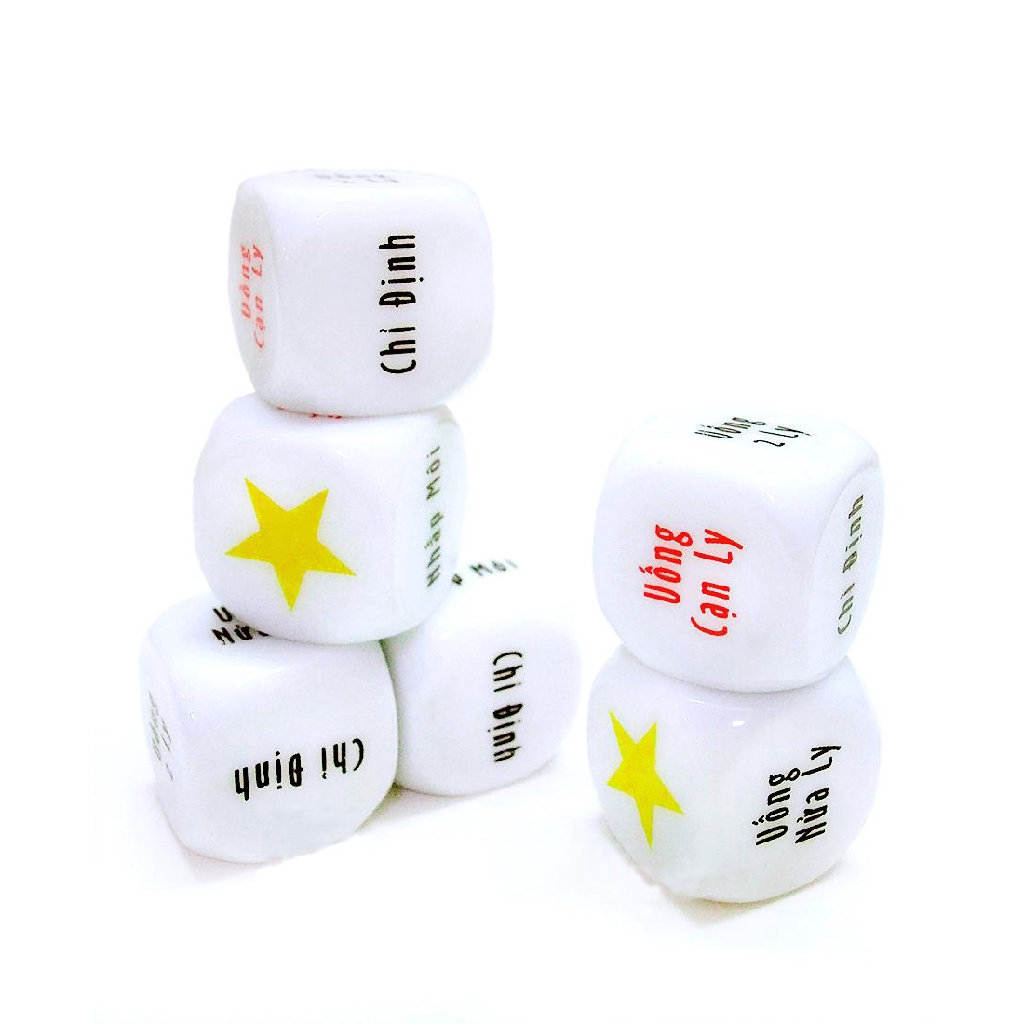 Combo 2 viên Xúc xắc xí ngầu uống bia 6 mặt hình siêu vui cho bữa nhậu