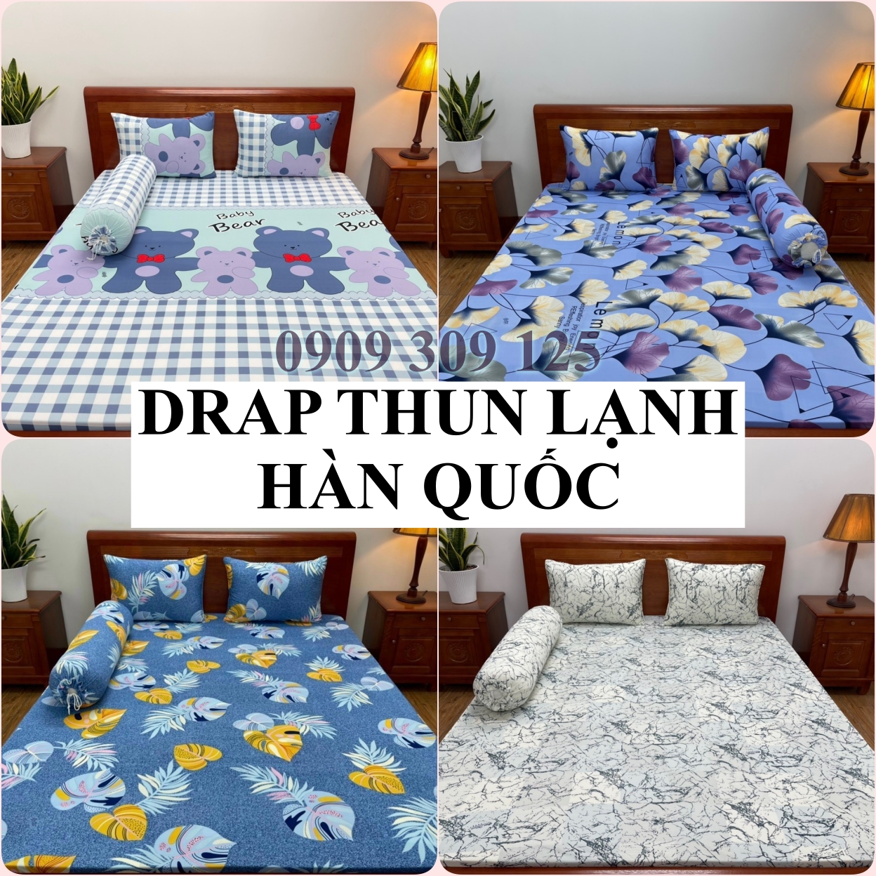 Bộ ga thun lạnh hàn quốc cao cấp loại 1 vải dày mịn thoáng mát