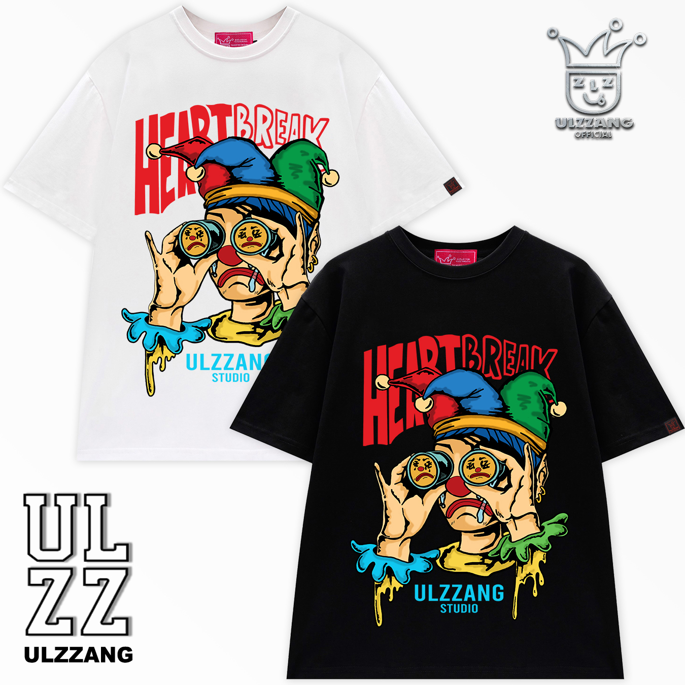 Áo thun unisex local brand ULZZ ulzzang heart break form dáng rộng tay lỡ