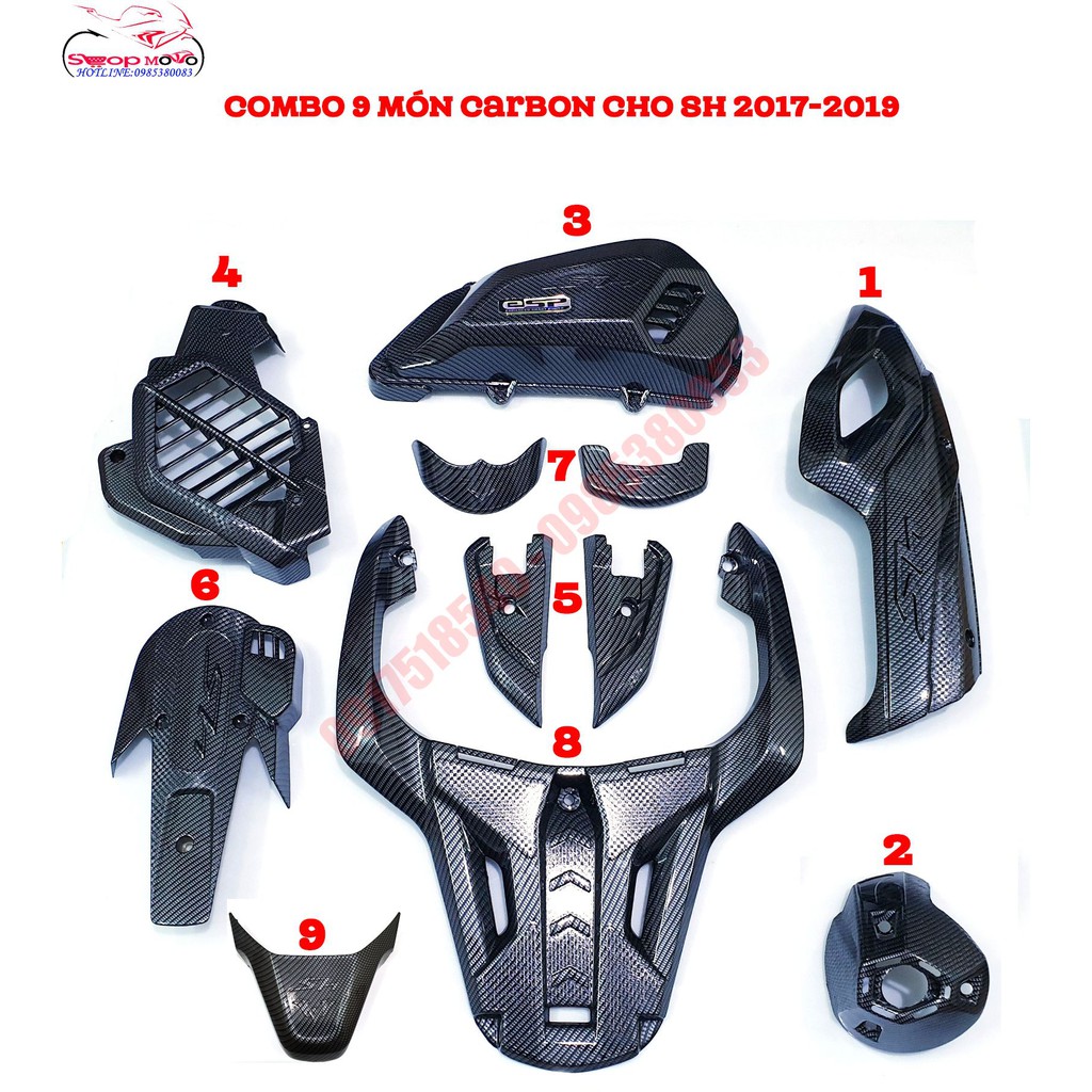 💥combo💥 sh 2017-2019 bộ carbon hàng artistar loại 1