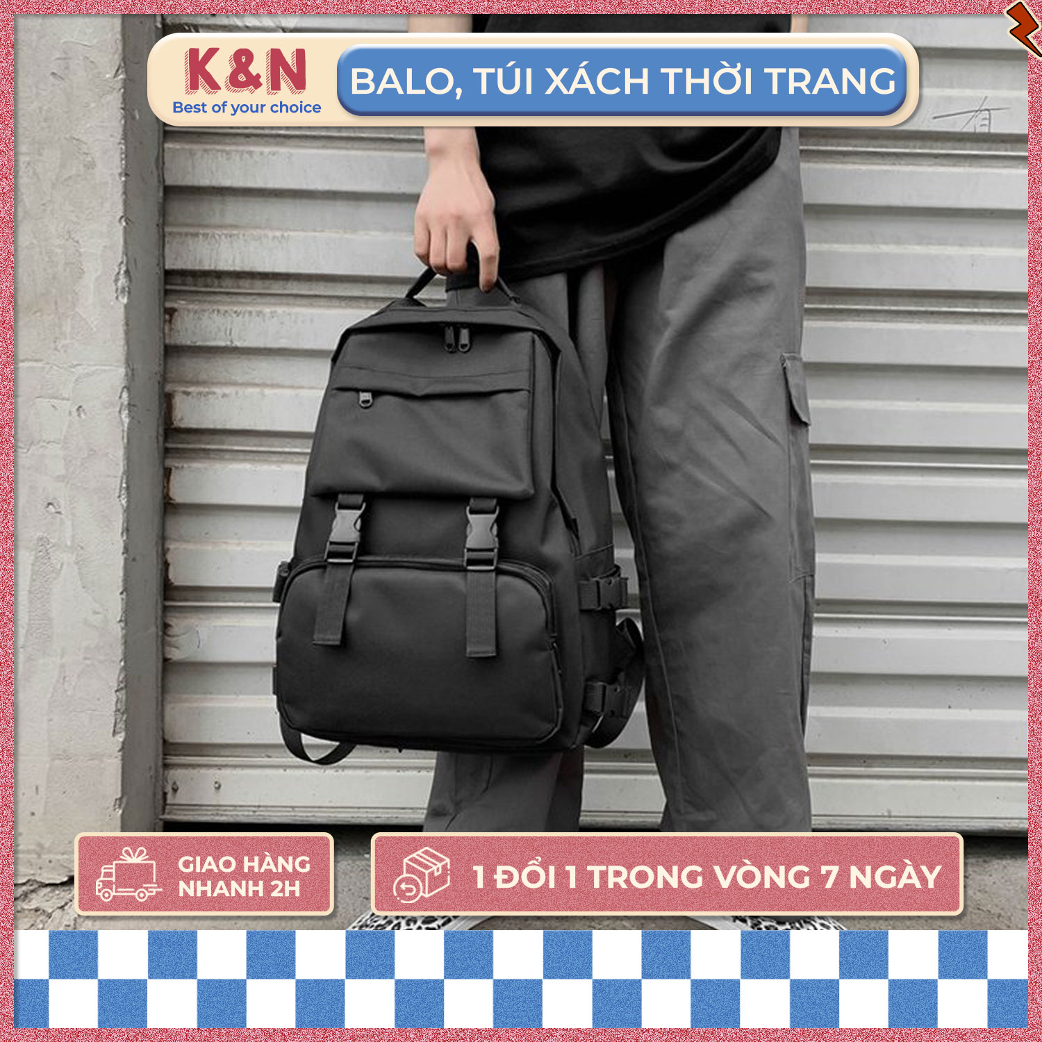 Balo nam nữ basic đi học nhiều ngăn balo ulzzang trơn chống nước balo đi học thời trang nam nữ đơn giản - obl093 - k&n store