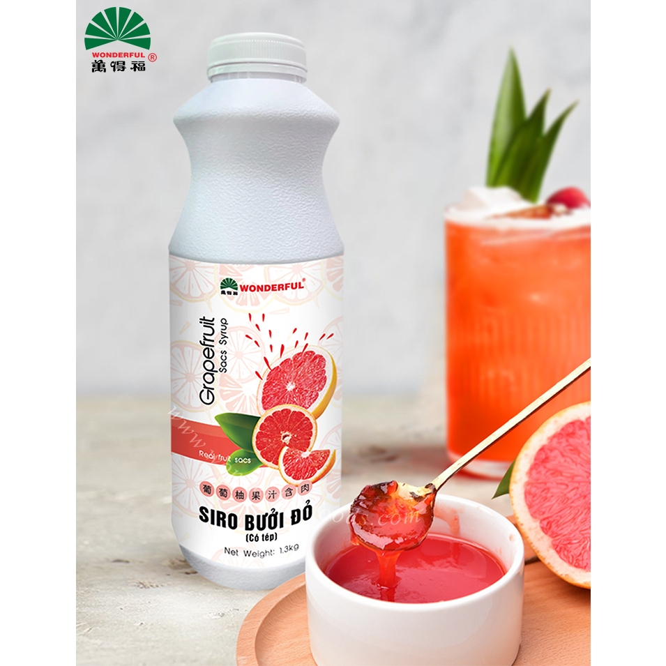 Giá Sỉ Siro bưởi đỏ có tép Wonderful 1.3kg