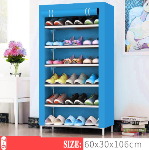 Tủ vải để giày dép 7 tầng 6 ngăn -Kệ, tủ để giày dép thông minh 7 tầng 6 ngăn bọc vải cao cấp siêu tiện dụng, kệ giày