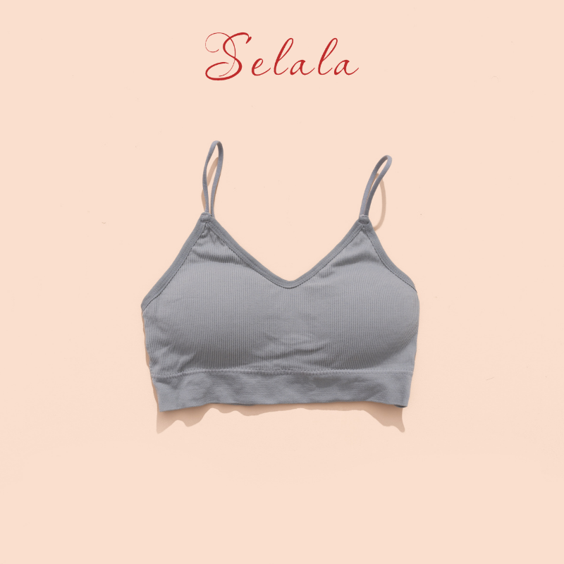 Áo Bra Selala 2 Dây Gân Tăm Cổ V Sexy Vải Mềm Thoải Mái BR25