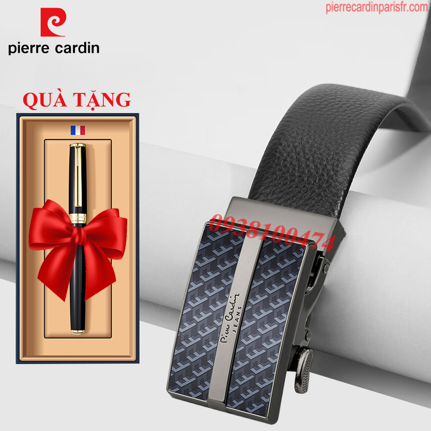 Thắt lưng Pierre Cardin chính hãng khóa tự động dây da bò thật PCJ1163