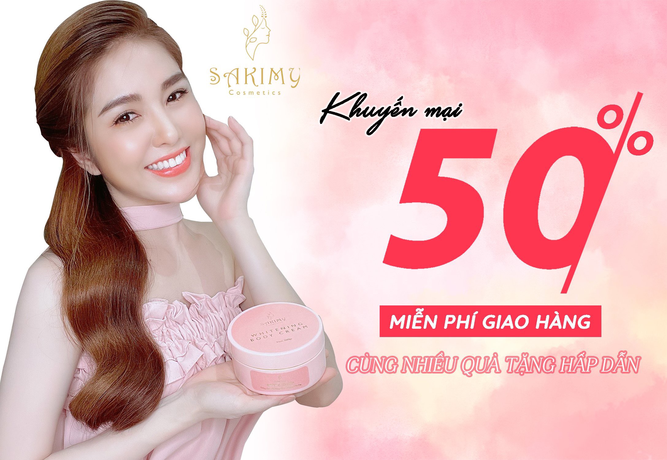 Kem body trắng da sakimy 200g tặng kèm 1 serum sakimy