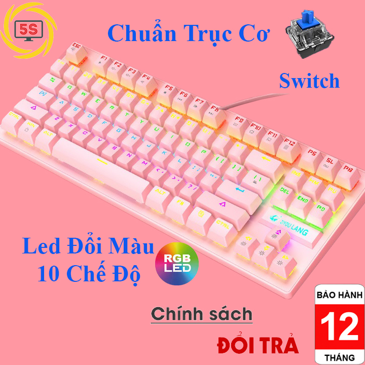 Bàn Phím Chuẩn Cơ 100% K2 Pro-Led RGB 10 Chế Độ-87 Phím Chức Năng