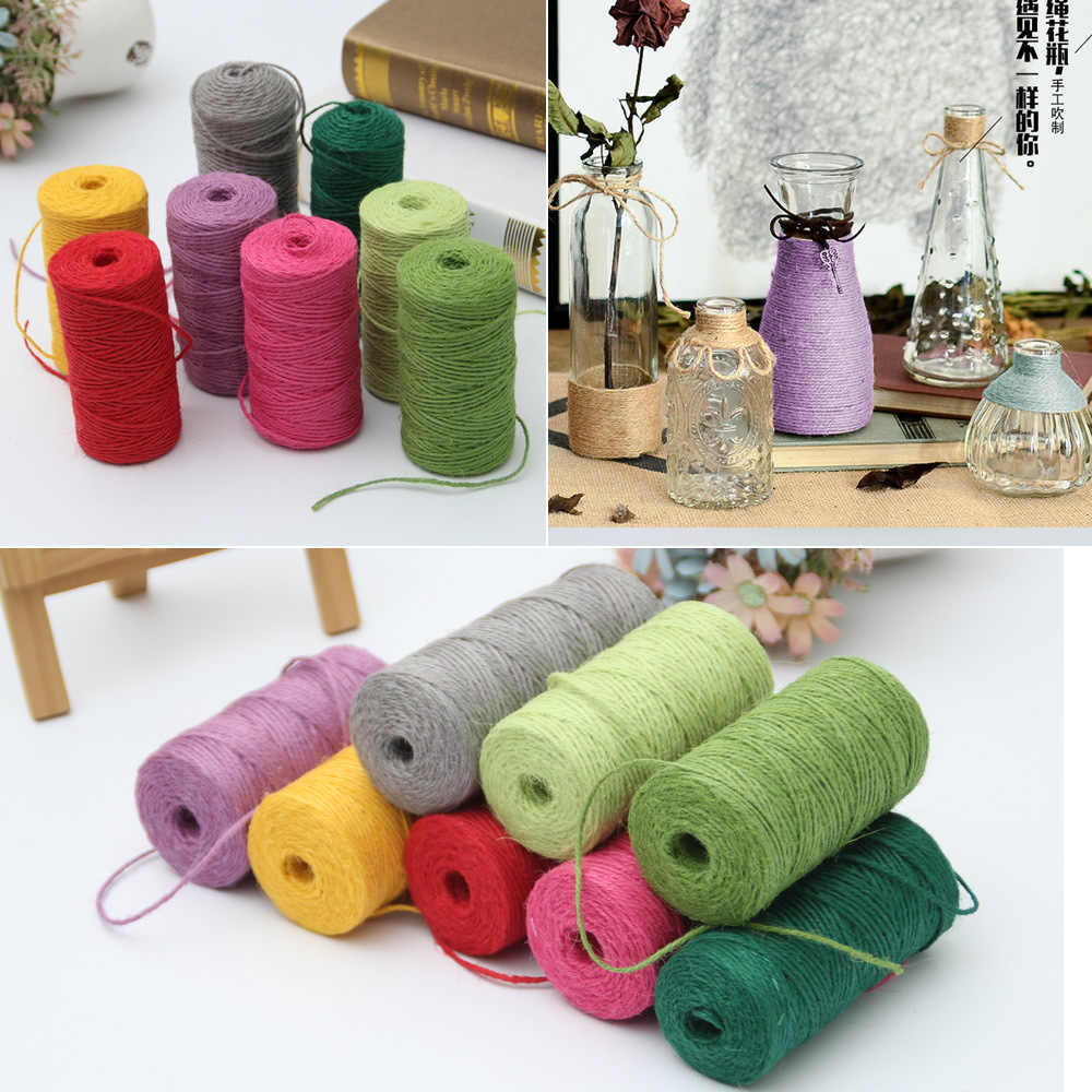 Dây gai màu trang trí đồ handmade (1 cuộn, dài 100 mét, sợi 2mm)