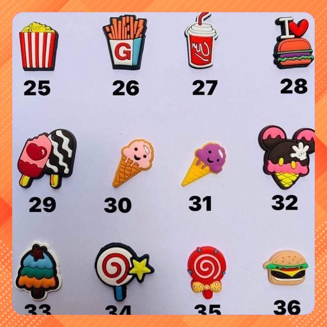 Combo 10 Sticker Jibbitz cài dép, giày sục, giày lỗ mẫu ngẫu nhiên