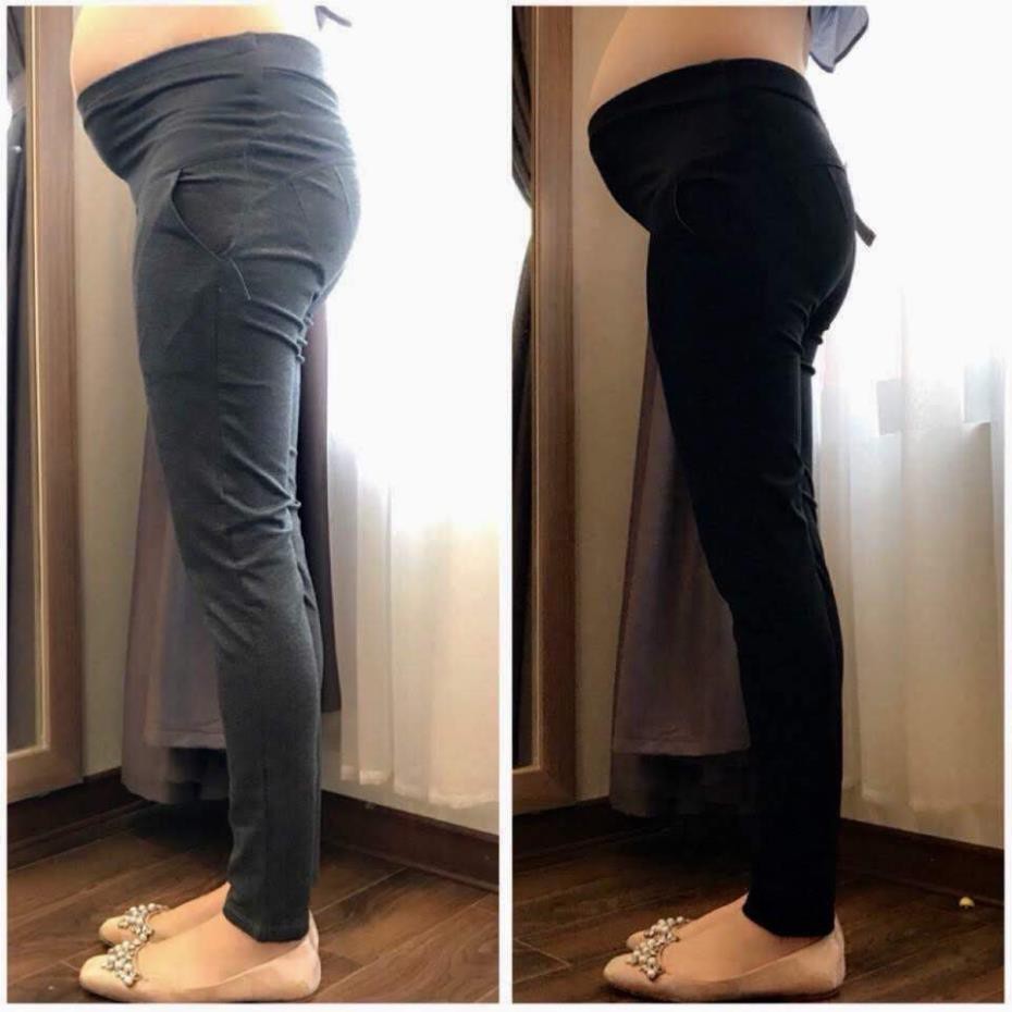 [HCM]Quần Legging Cotton Loại Mỏng Mát Cho Mẹ Bầu Freesize Cho Mẹ Dưới 65kg