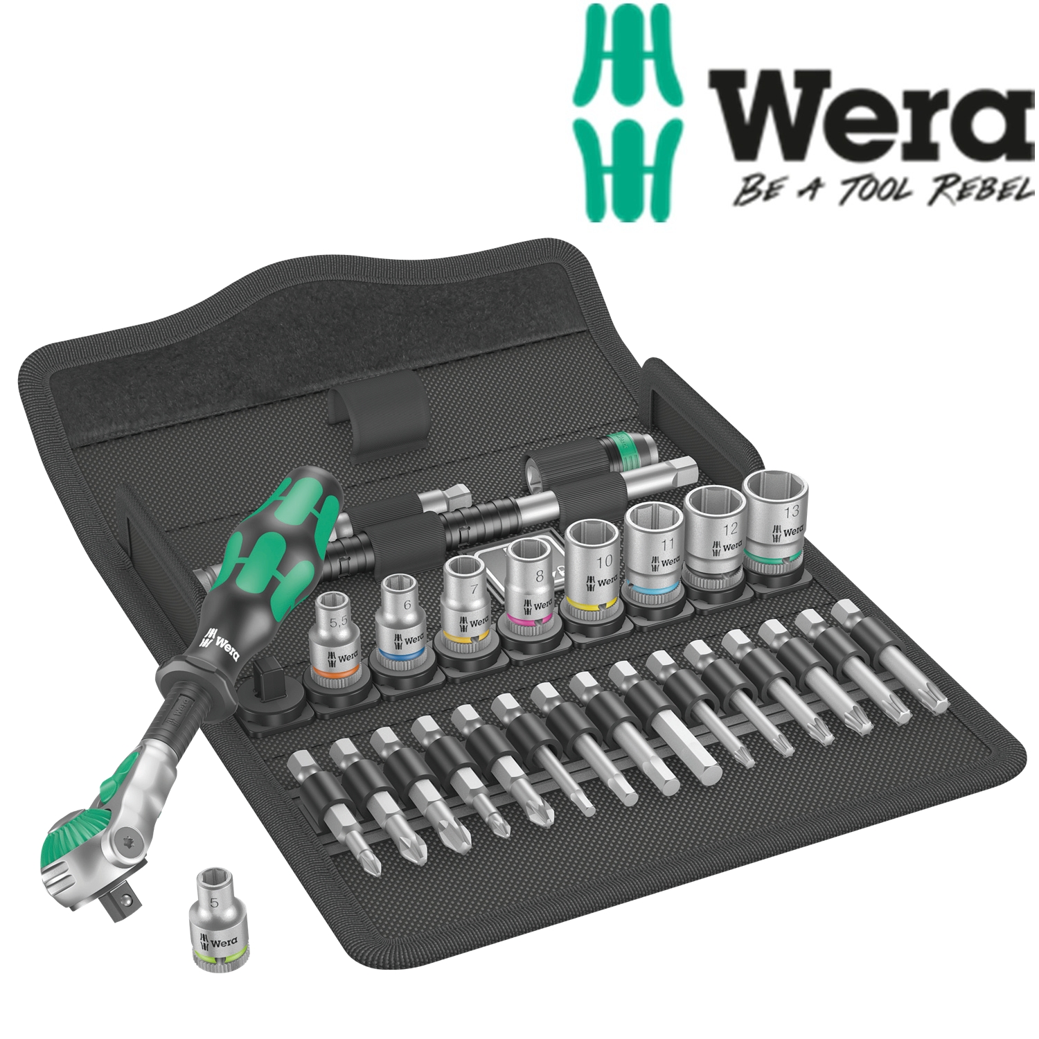 Bộ tuýp wera 28 chi tiết 8100 sa 6 zyklop speed ratchet set 1/4" drive metric wera 05004016001