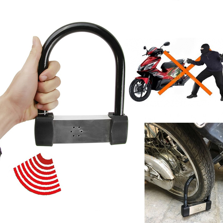 Khóa chống trộm chữ U an toàn - Khóa chữ U báo động âm thanh chống trộm LK605