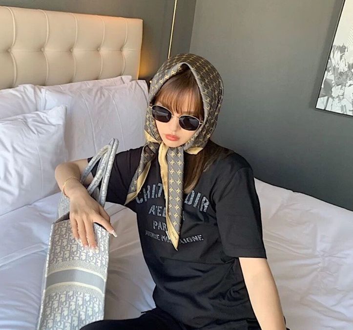 Khăn lụa vuông họa tiết -GUCCI- choàng cổ cao cấp 70x70cm Khăn bandana lụa ThyThy, áo yếm