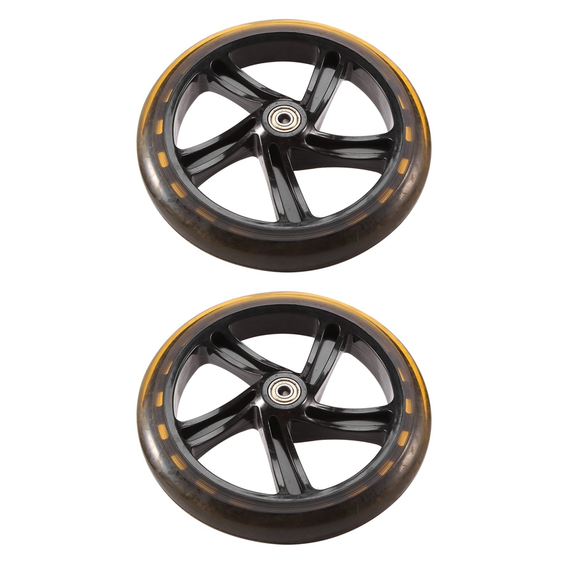 2 Pieces Scooter Wheel 200 mm PU Material Wheel Thickness 30 mm ABEC-7 Bearing Scooter Accessories