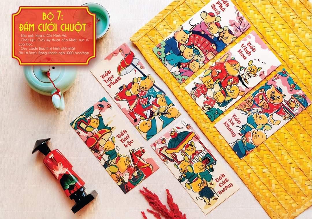 [HCM]Bao Lì Xì Năm 2020 - Canh Tý - [ Bộ Đám Cưới Chuột ] - 01 Bộ Gồm 06 Bao 06 Kiểu Khác Nhau MUA COMBO 10 BỘ ( 60 BAO ) SẼ ĐƯỢC GIÁ TỐT HƠN Ạ Hotline:Không Chín 64022514(Z.A.L.O)