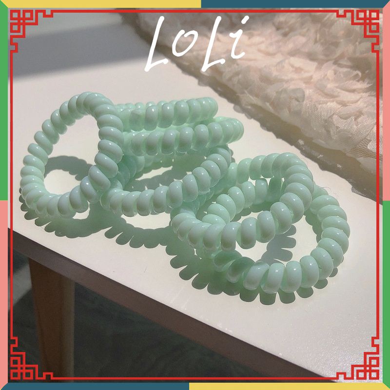 Dây buộc tóc lò xo màu xanh bạc hà xinh xắn cho nữ - loli
