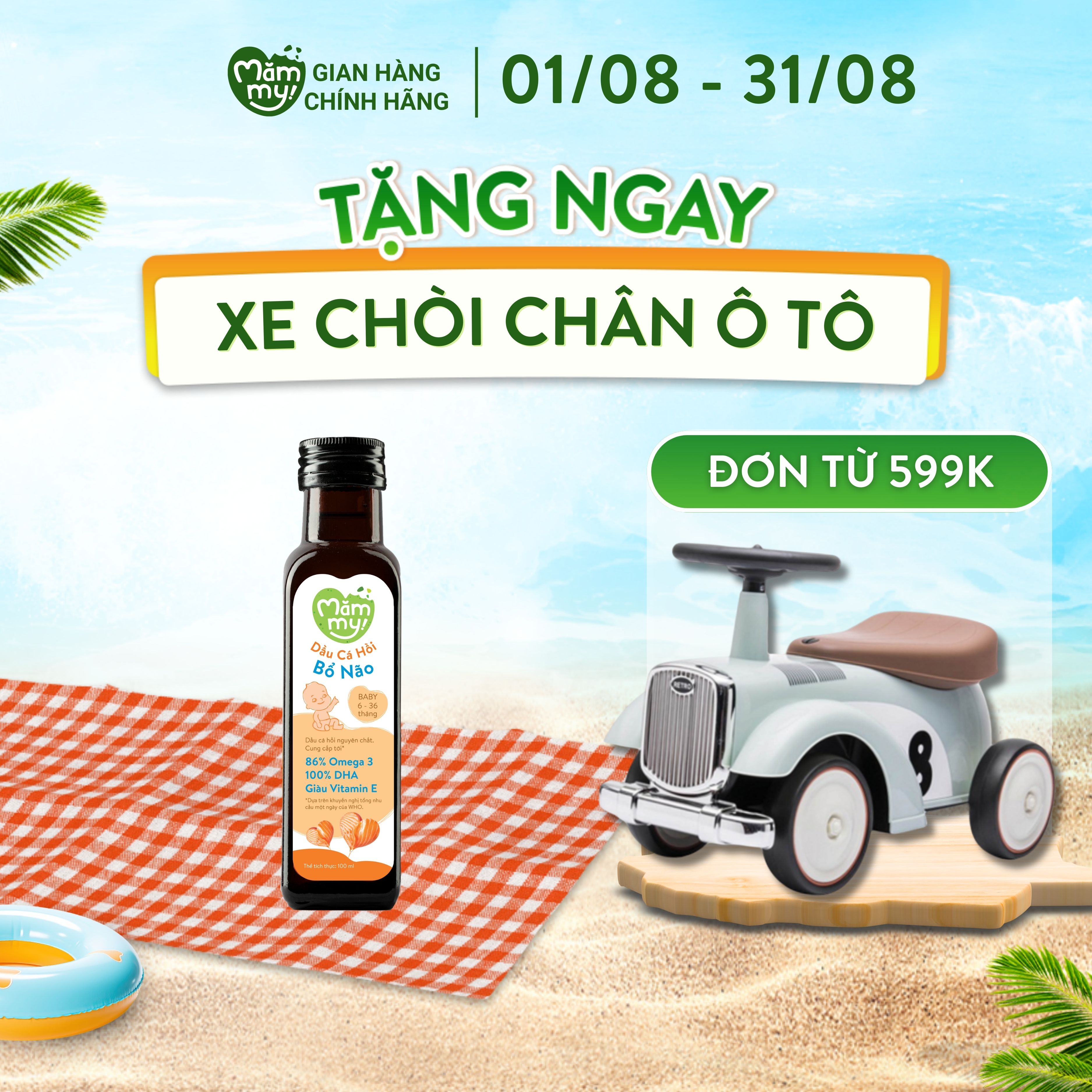 Dầu cá hồi cho bé ăn dặm bổ não Mămmy nhập khẩu Na Uy chai 100ml chứa hàm lượng DHA cao tốt cho sự phát triển não bộ và thị lực của trẻ