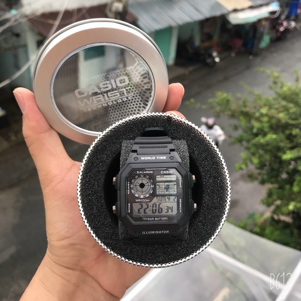 Đồng hồ nam Casio AE1200 wordtime dây cao su mềm mại