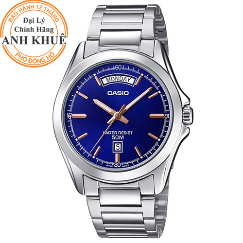 Đồng hồ nam dây kim loại casio anh khuê mtp-1370d-2avdf