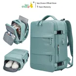 Balo laptop Seachoice SC1688 chất liệu Oxford chống nước công suất lớn máy tính xách tay 16'' có cổng sạc USB và ngăn để giày unisex