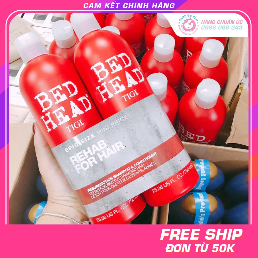 Cặp dầu gội, xả tigi bedhead đỏ 750ml - cam kết