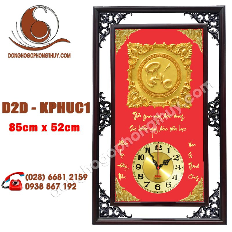 Đồng hồ tranh gỗ treo tường chữ phúc