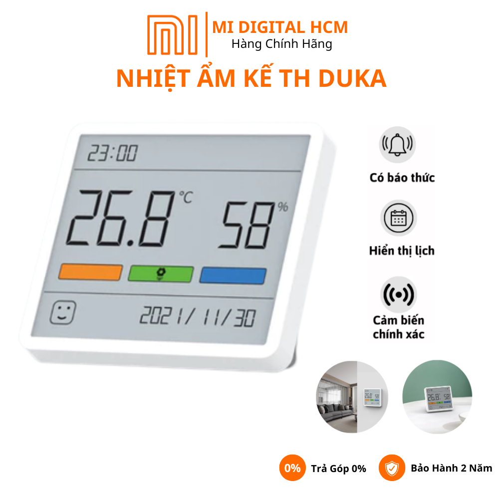 Đồng hồ đo nhiệt độ và độ ẩm Xiaomi Duka TH1, nhiệt ẩm kế TH1 Duka cảm biến đo nhiệt độ và độ ẩm trong nhà - BH 24 tháng