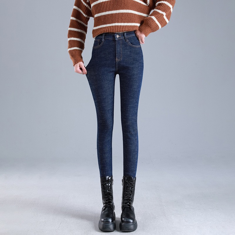 Quần Jean Nữ 03X XANH XƯỚC BỐ (Có Size Đại) - Quần Jeans Nữ Lưng Cao Co Giãn Tốt - Quần Bò Nữ Kiểu Dáng Basic - 220202