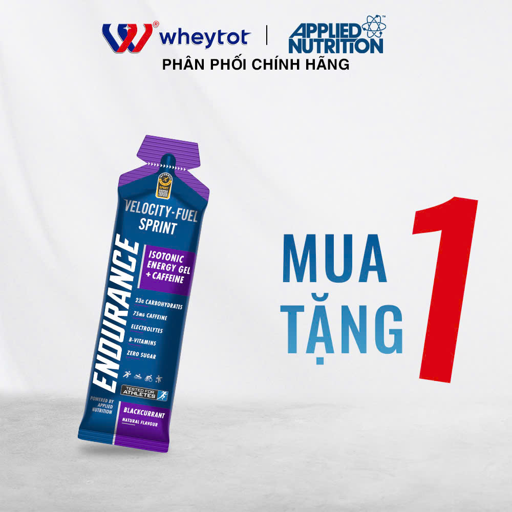 [Mua 1 tặng 1] Gel năng lượng Applied Nutrition Endurance Isotonic Energy Gel - Breathe 60G chính hãng
