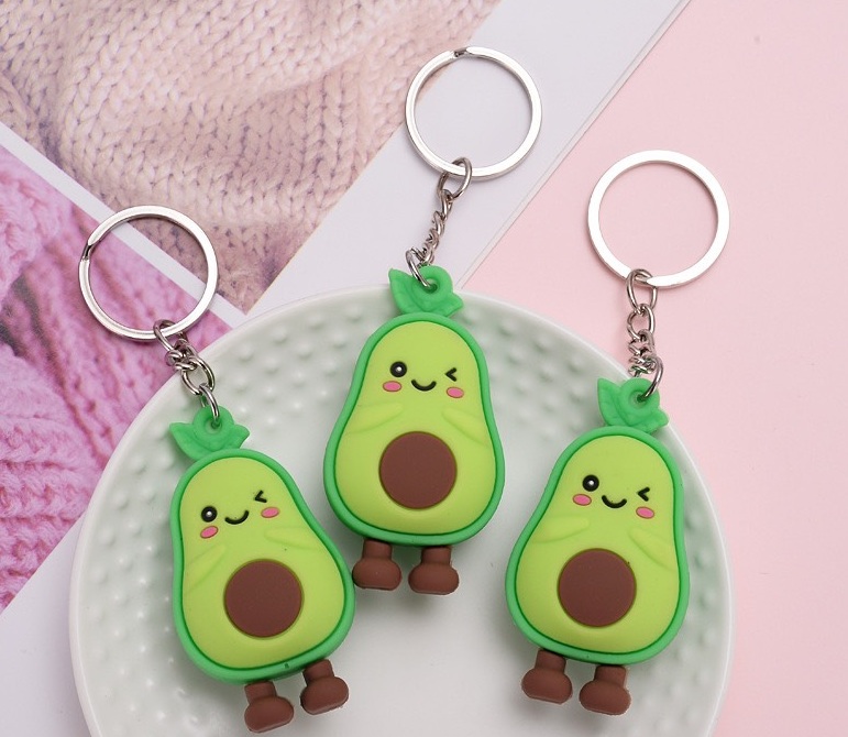 Móc khóa hình trái bơ màu xanh lá cực xinh dễ thương đáng yêu, có thể treo cặp xách, treo balo, túi xách, treo chìa khóa