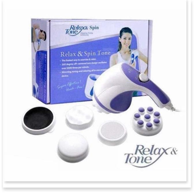 Máy massage cầm tay Relax, máy mát xa toàn thân cầm tay, máy mát xa cầm tay, máy đánh tan mỡ bụng cầm tay Relax Spin Tone, máy massage cầm tay 3 đầu, lỗi 1 đổi 1 trong 7 ngày