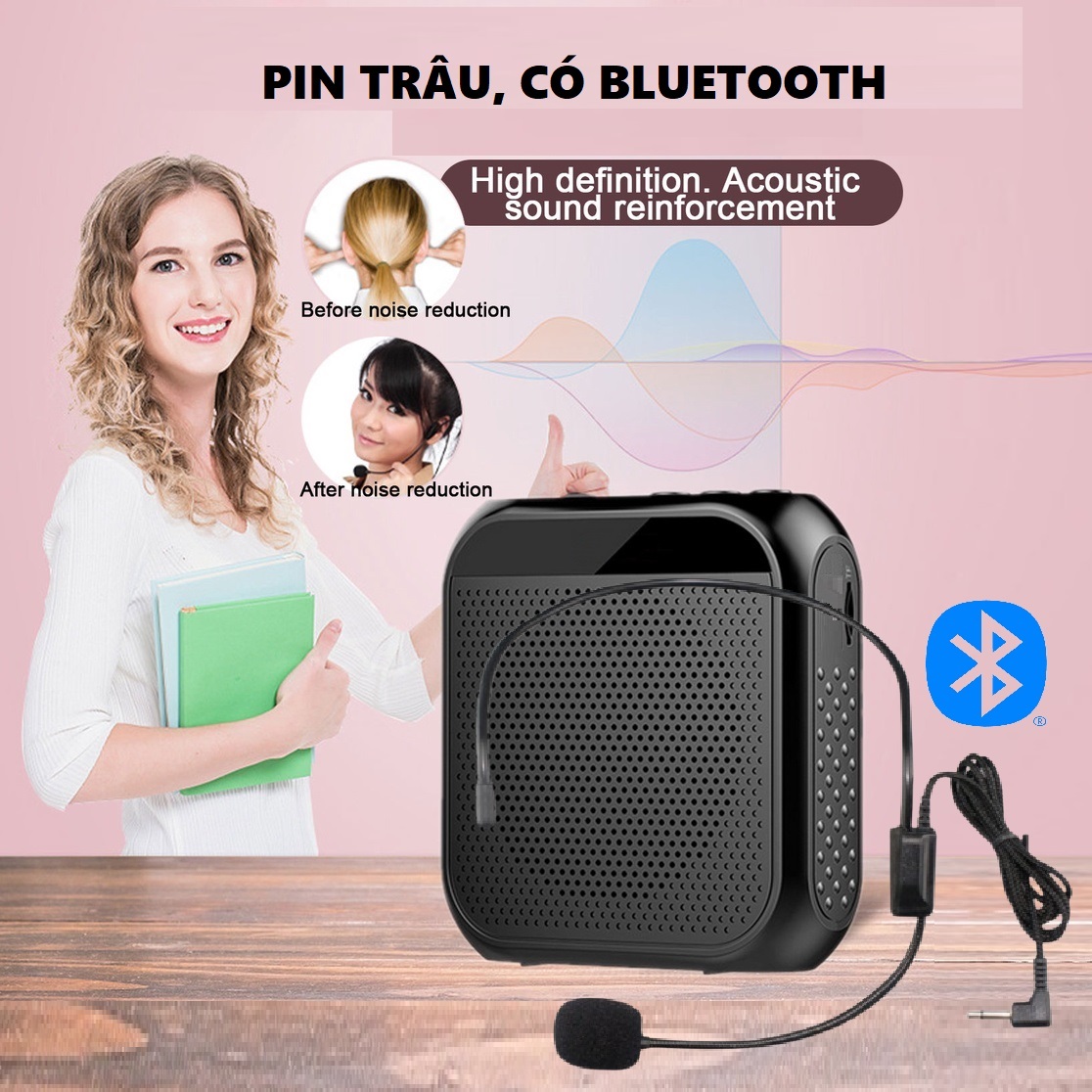 Loa trợ giảng có dây S17 có bluetooth, pin bền, công suất lớn
