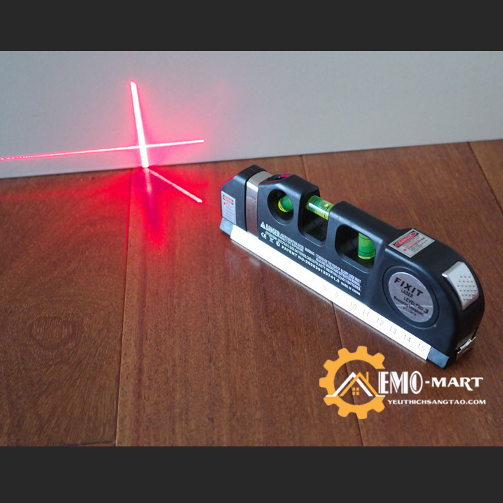 Ni vô laser đa năng LV-03 - Với 3 bọt thủy cân bằng - Kèm thước đo rút