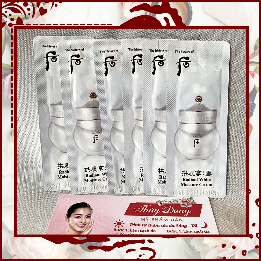 Combo 20 gói Kem dưỡng trắng, mờ thâm Whoo Seol Radiant White Moisture Cream. Mỗi gói 1ml. Date 2026