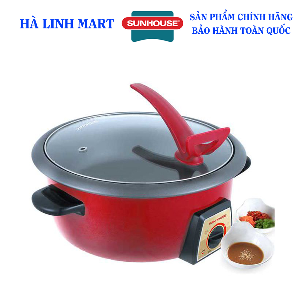 Nồi lẩu điện SUNHOUSE SHD4520 - Nồi lẩu điện đa năng chính hãng - Công suất 1300W - Dung tích 3 lít bảo hành 12 tháng