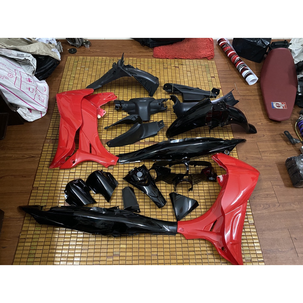 Dàn áo Jupiter Mx/Gravita xăng cơ hàng Việt Nam loại 1 màu Đỏ Đen