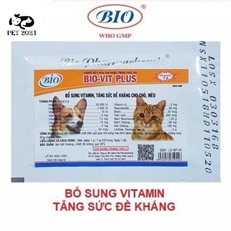 Combo 5 gói bột bio bổ sung vitamin - tăng cường sức đề kháng cho chó mèo