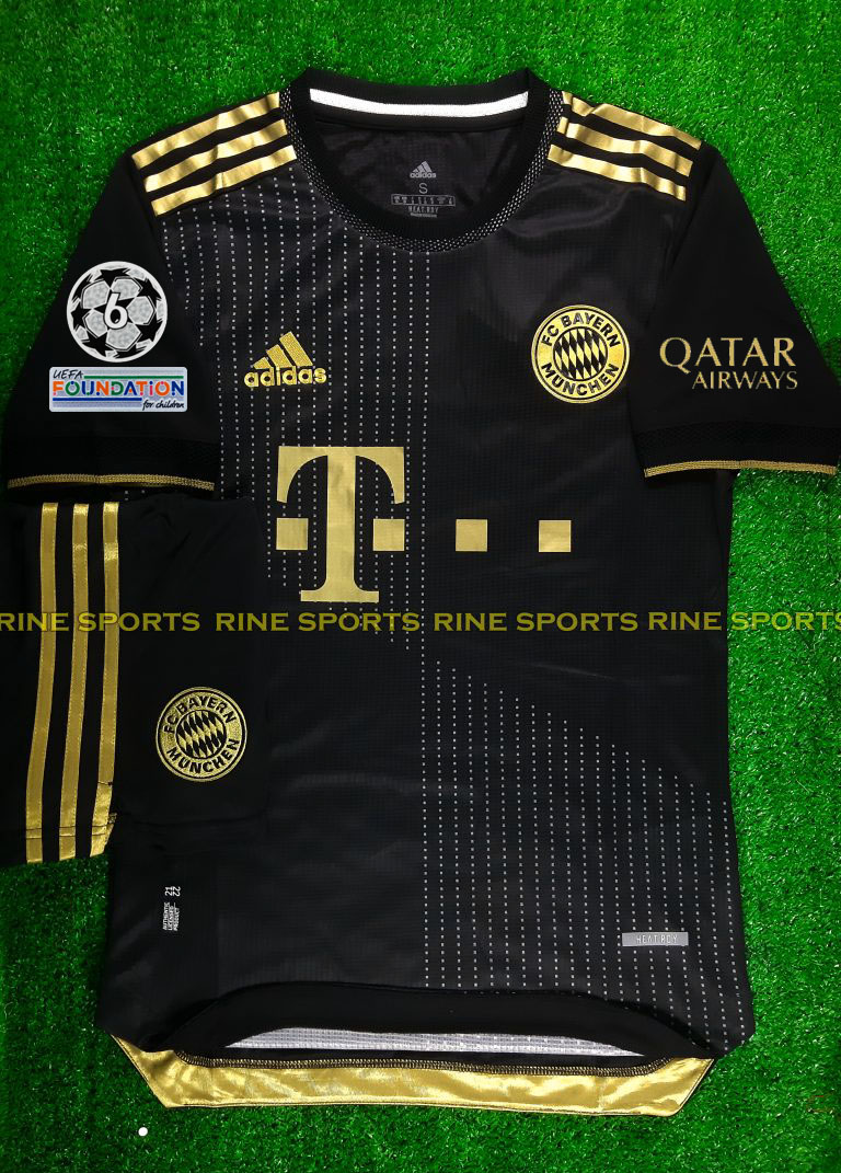 Bộ áo bóng đá Bayer Munich đen Super player bodyfix Thailand mùa giải 2021-2022 Giống thi đấu 100%