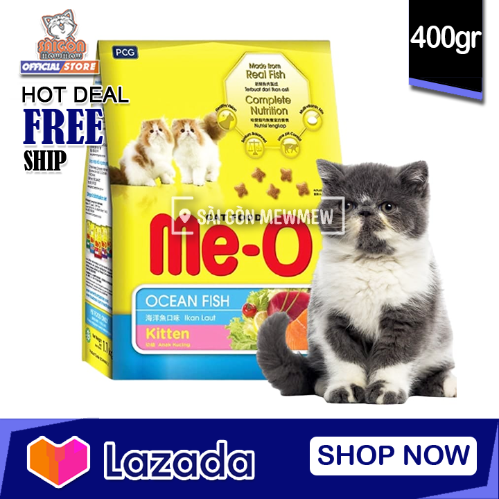 Hạt ME-O KITTEN cho mèo con 400gr vị cá biển & sữa