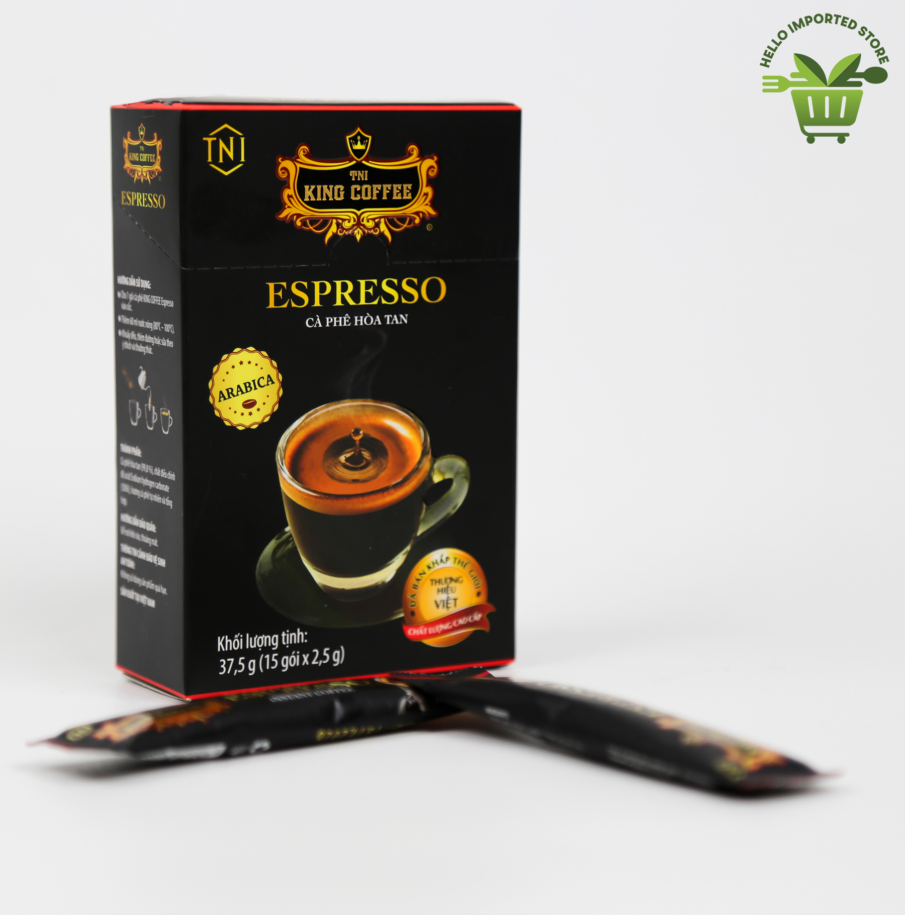  Cà Phê Hoà Tan Đen ESSPERSO 37.5g   15 gói   