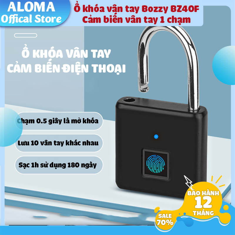 Ổ khóa vân tay OKLOK GS40S bằng thép không gỉ chống nước chống phá khóa cảm biến vân tay 1 chạm
