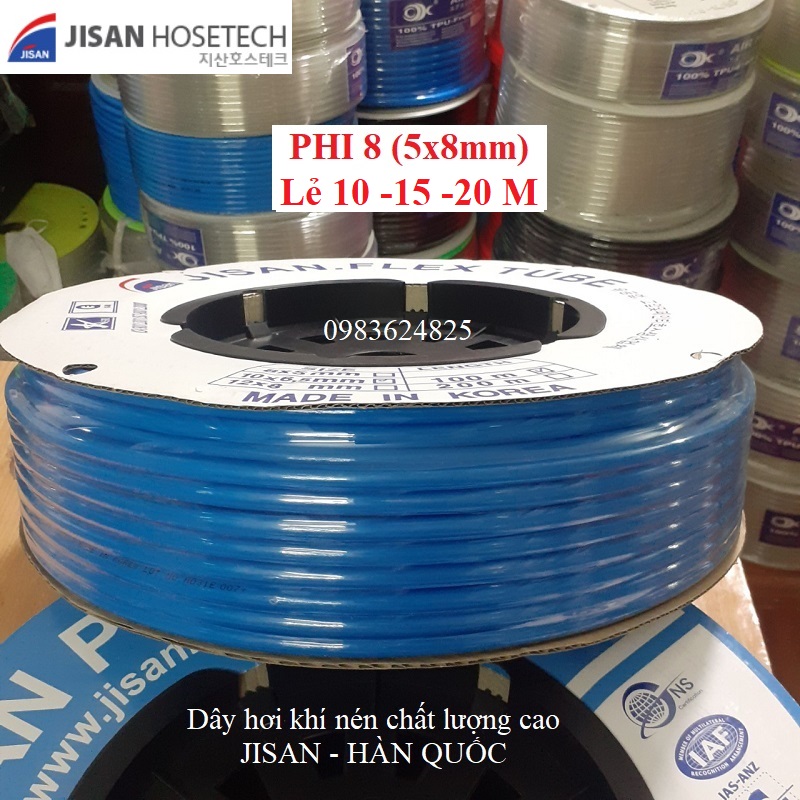 Ống hơi khí nén cao cấp jisan- hàn quốc chính hãng phi 8