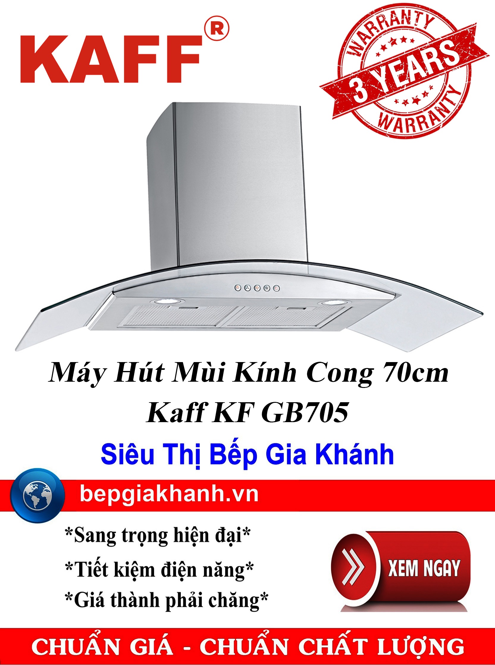 [HCM]Máy hút mùi kính cong 70cm Kaff KF GB705 máy hút mùi nhà bếp máy hút mùi bếp máy hút mùi kính cong máy hút mùi canzy máy hút mùi mini máy hút mùi âm trần máy hút mùi electrolux may hut mui