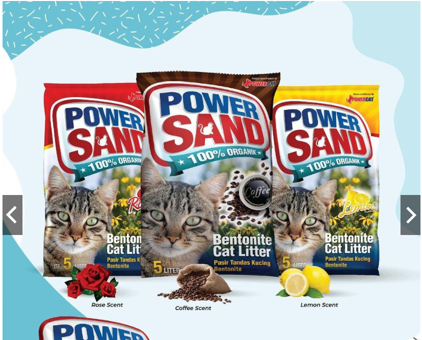 Cát vệ sinh cát đất sét power sand bentonite cat litter túi 5l