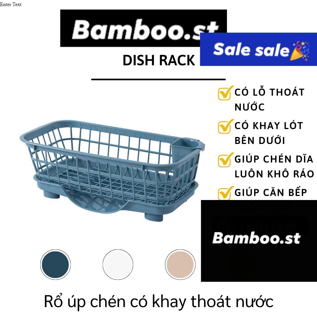 Khay úp chén bát - kệ rổ để chén dĩa có hũ đựng đũa, muỗng và khay hứng nước 8397